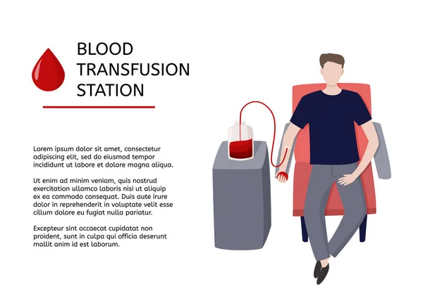 Modelo Desenho Gráfico Para Artigo Médico Com Doador Sangue Amostra — Vetor de Stock