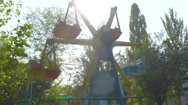Moldova Chisinaua, Autumn. Amusement Park — Stock Video
