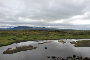 İzlanda'daki Thingvellir yakınındaki güzel rift Vadisi