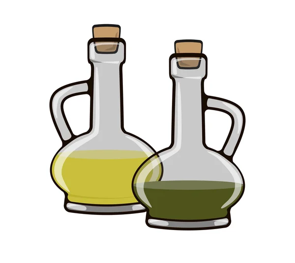 Kitchen vector. Glass bottle of oil — Stock Vector