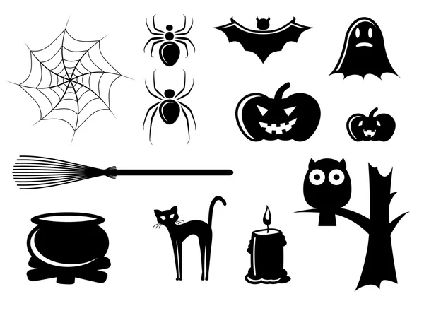 Halloween pictures black — Stock Vector