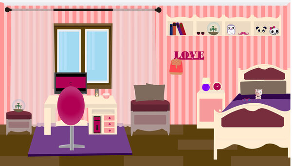 A girly bedroom