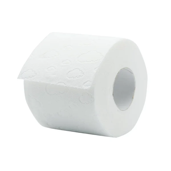 Wit Toiletpapier Geïsoleerd Witte Achtergrond — Stockfoto