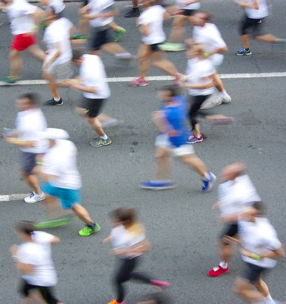Half marathon on city streets — Stock Photo, Image