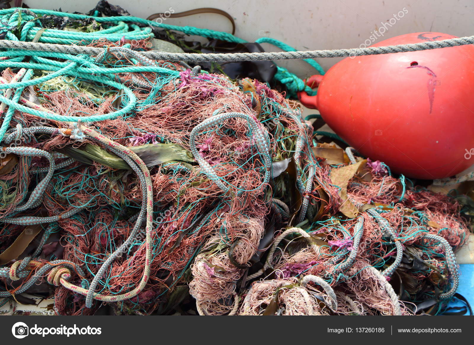 Fishing nets in a boat — Stock Photo © oceane2508 137260186