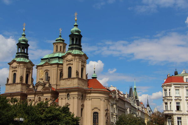 Outdoor of Saint Nicolas church in the center of Prague