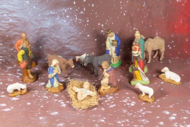Provence Noel beşik rakamları ile doğum sahnesi