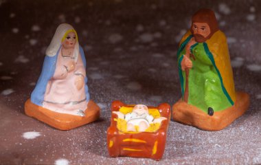 Provence Noel beşik rakamları ile doğum sahnesi