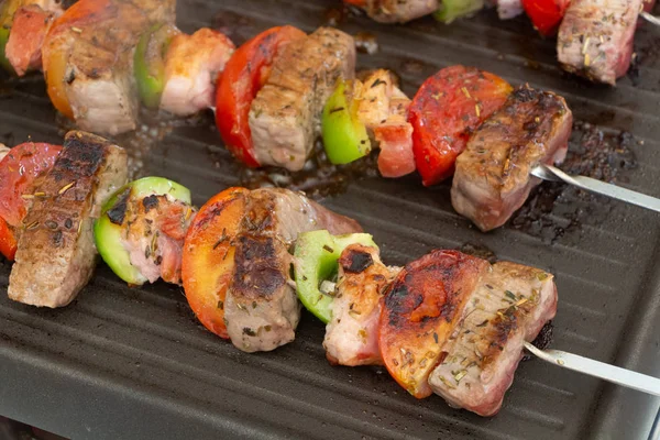 Rindfleisch auf Plancha-Grill — Stockfoto