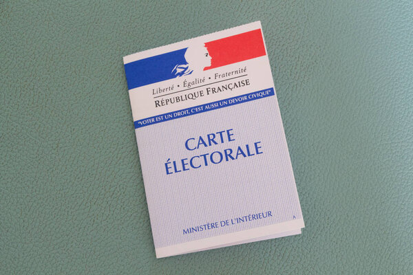 Primelin - France, March 12, 2020 : French electoral card