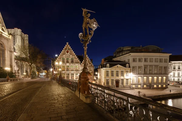 Historic center of city of Ghent at Belgium — Stock Photo, Image