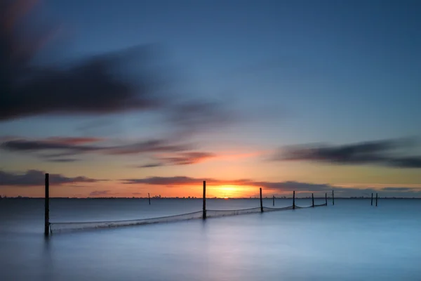 IJsselmeer com o horizonte de Amsterdã — Fotografia de Stock