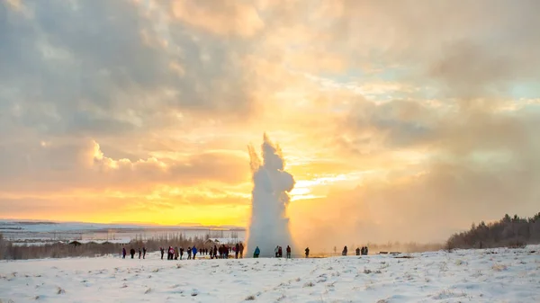 Strokkur geyser at Geyser at Iceland — Stock Photo, Image