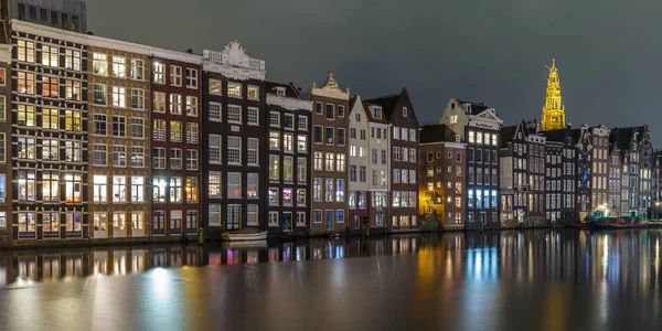 夜的阿姆斯特丹市风景 — 图库照片