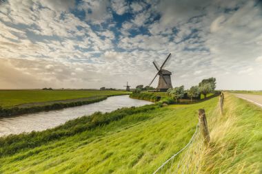 Old Dutch windmill  clipart