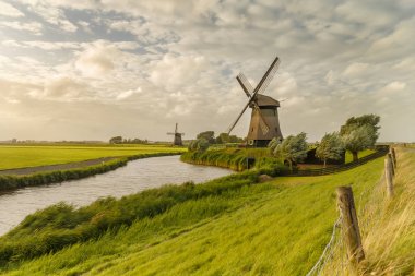 Old Dutch windmill  clipart