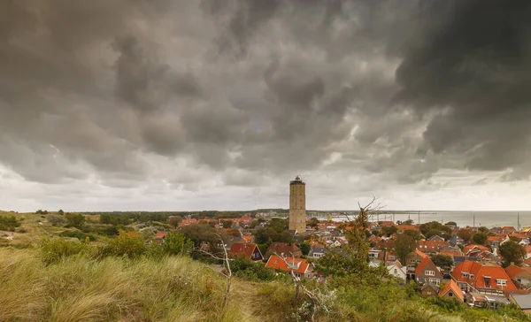 Terschelling ocidental com o farol Brandaris — Fotografia de Stock