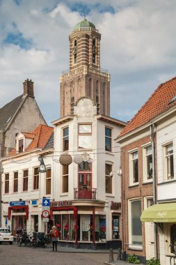 The Netherlands November 4, 2017 old city of Zwolle with his famous highlights and center streets. clipart