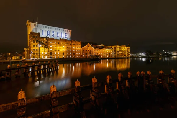 Wormer Nizozemsko Prosinec 2017 Staré Továrny Lassie Řeky Zaan Večerních — Stock fotografie