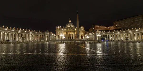 Italy Rome Vatican Saint Peter Square Night — Stock Photo, Image