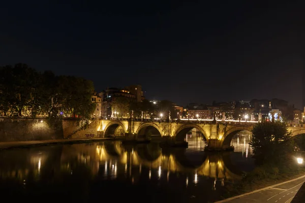 Éjszakai Híd Prágában Cseh Köztársaság — Stock Fotó
