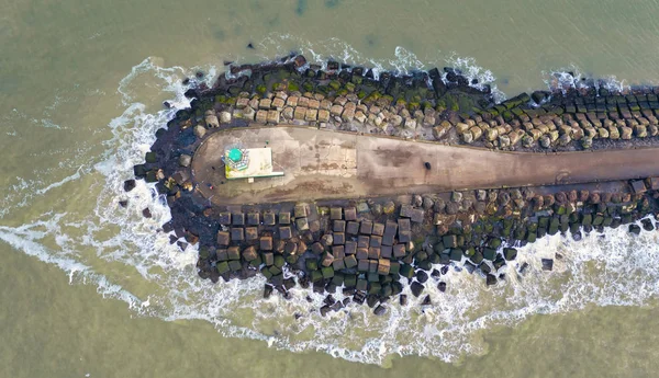 Leuchtturm Pier Von Ijmuiden Der Nordsee Von Oben Gesehen — Stockfoto