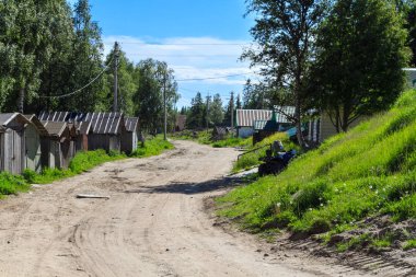 Rusya Solovezki adada boş köy iz.