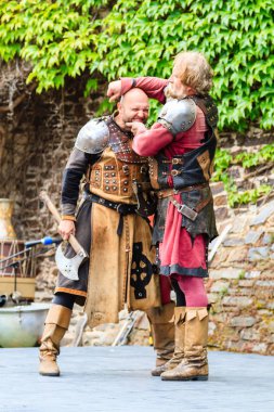 Cochem Castle Almanya'da Ortaçağ Festivali