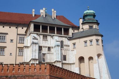Krakow'daki Wawel Kalesi en eski parçası. Polonya.