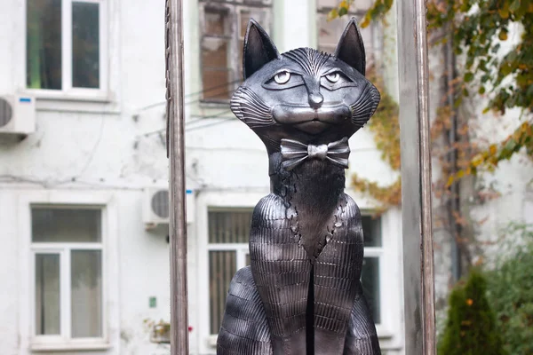 Escultura de gato elegante en pajarita — Foto de Stock