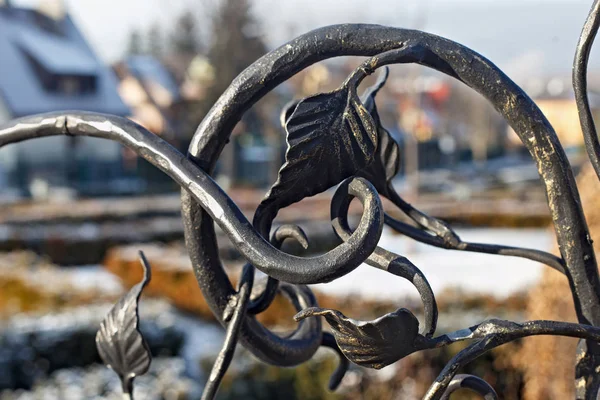 Elementos de ornamento em uma cerca metálica . — Fotografia de Stock