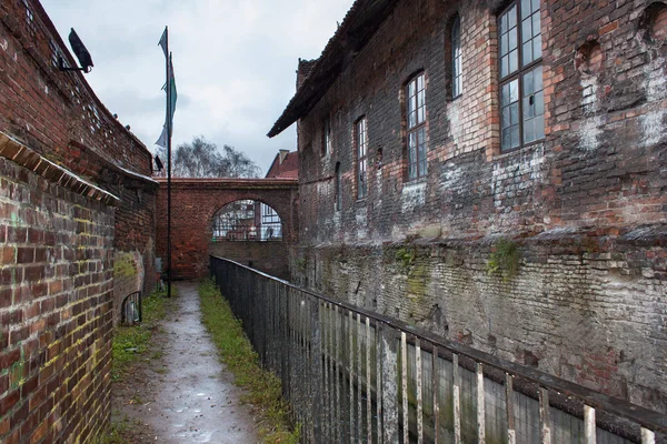 Les murs intérieurs du Grand Moulin médiéval de Gdansk, Pologne . — Photo