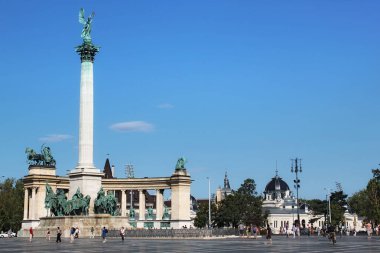 Millennium Anıtı kahramanlar Meydanı Budapeşte, Macaristan. 