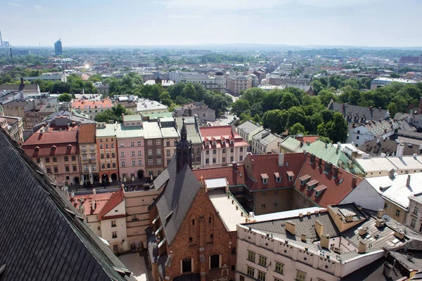 Aerial view of the Cathedral of St. Barbara and the Jesuit Monastery — Stock Photo, Image