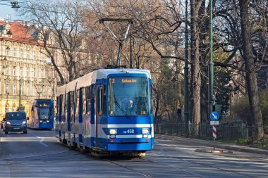 Tramvay adam N8s-Nf Krakow tarihi bölümünde. 