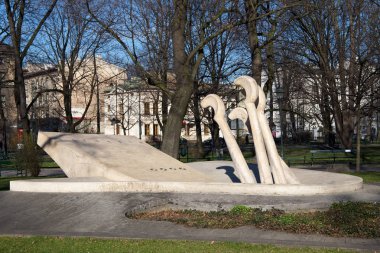 Chopin'in piyano Krakow merkezinde adlı su Çeşmesi. 