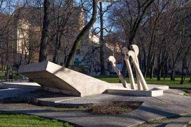 Chopin'in piyano Krakow merkezinde adlı su Çeşmesi. 