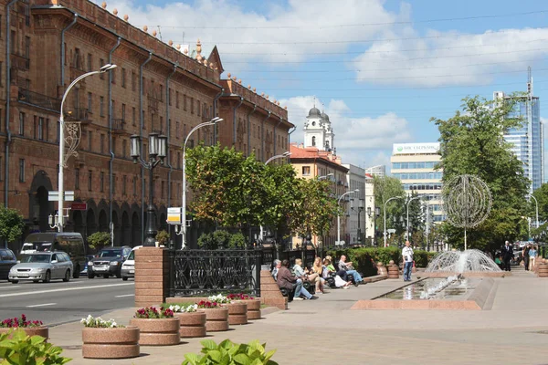 Minsk'te Lenin Caddesi. — Stok fotoğraf