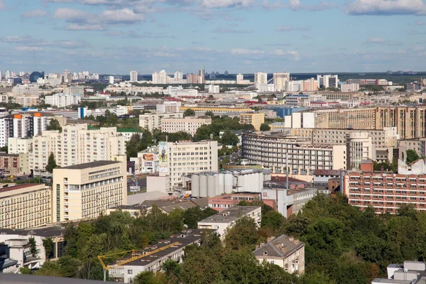 Aerial view of the southeastern part of the Minsk with old soviet buildings. — Stock Photo, Image