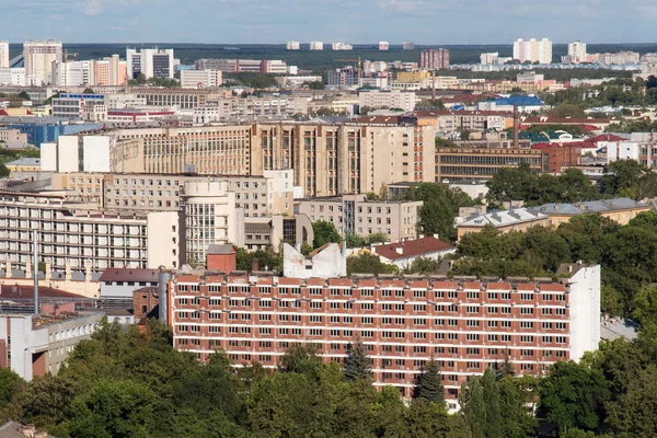 Aerial view of the southeastern part of the Minsk with old soviet buildings. — Stock Photo, Image