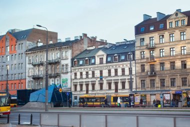 Varşova Kuzey Praga ilçe eski tarihi binalar.