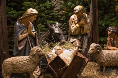 geleneksel Noel doğum sahnesi.
