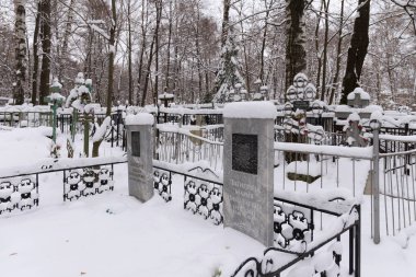 Kış mezarlıkta kırmızı (Bugrovsky). 