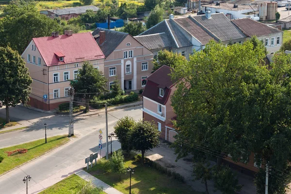 Letecký pohled na historické centrum Pravdinsk (německý název města je Friedland), Kaliningradská Oblast, Rusko. — Stock fotografie