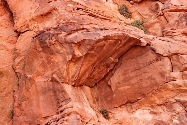 Murs en pierre rouge du canyon du désert de Wadi Rum en Jordanie . — Photo