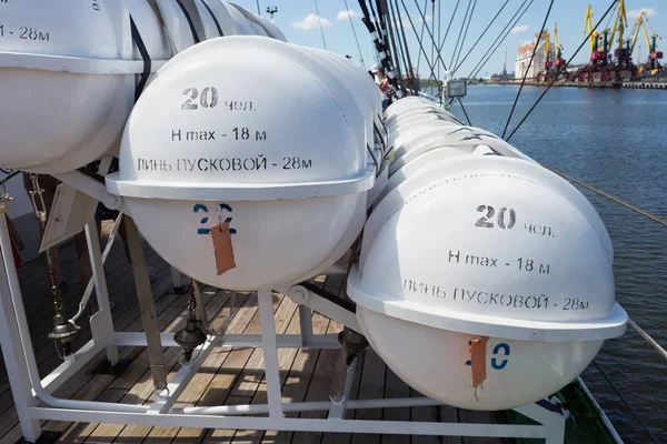Kaliningrad Russia June 2016 Life Rafts Famous Barque Kruzenshtern ...