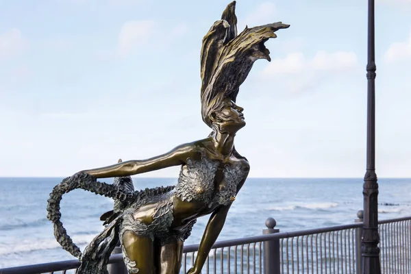 Swetlogorsk Russland April 2017 Skulptur Einer Meerjungfrau Undine Auf Der — Stockfoto