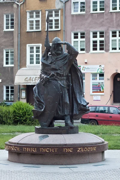 Gdansk Polonia Junio 2014 Escultura Del Swietopelk Duque Pomerania Swietopelk — Foto de Stock