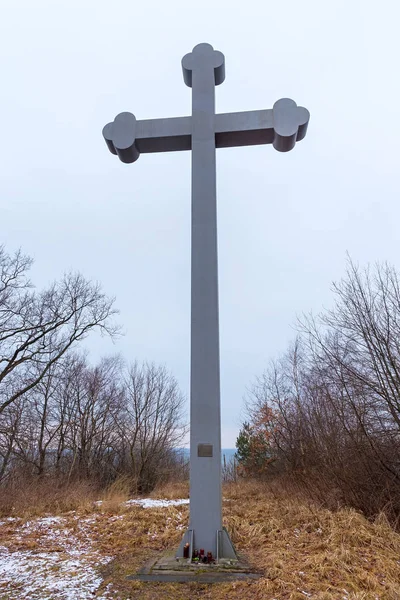Beregovoe Kalininingrad Oblast Rússia Março 2017 Cruz Comemorativa Lugar Suposto — Fotografia de Stock