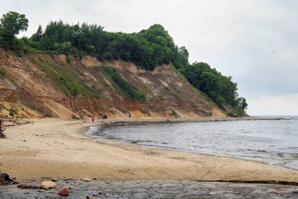 Beautiful landscape of the sandy cliffs and a beautiful cove